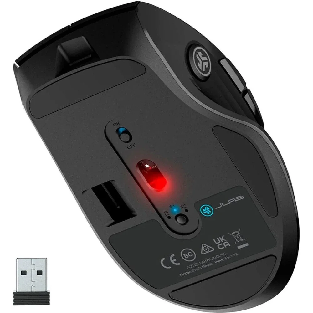 JLab - JBuds Full Size Wireless Bluetooth Optical Mouse - Black